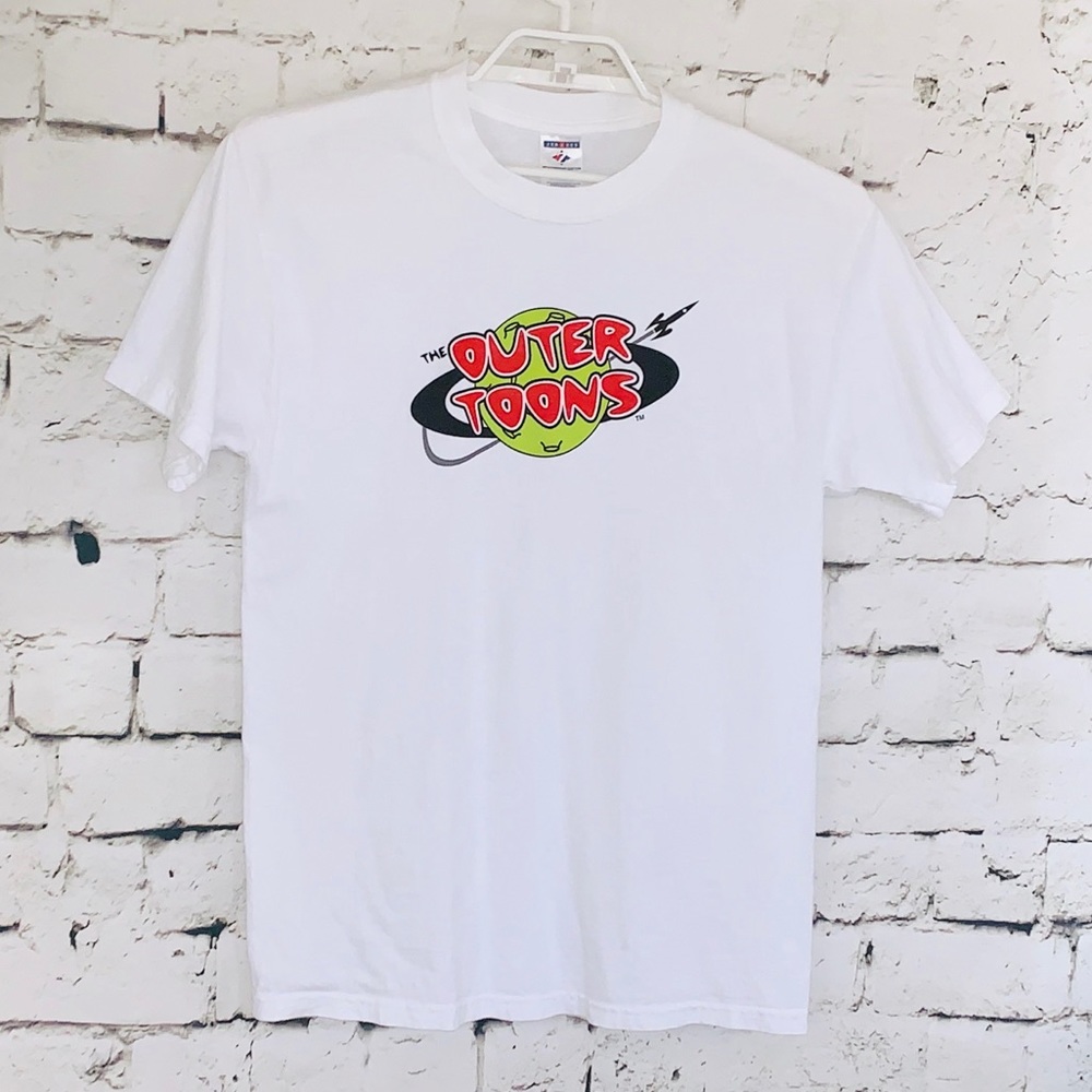 The OuterToons Band T-Shirt White Size Large VTG